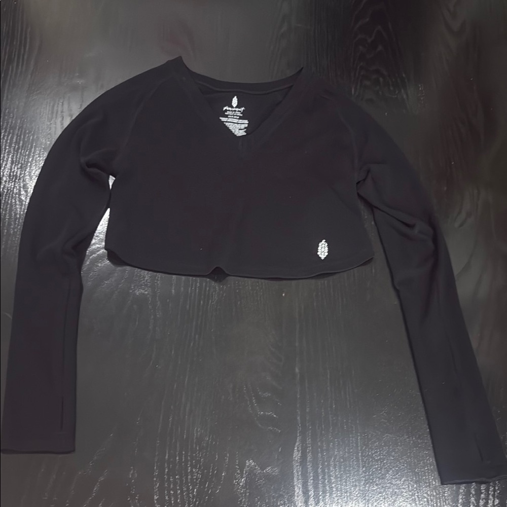 FP Movement Black Long Sleeve Crop Top Like New